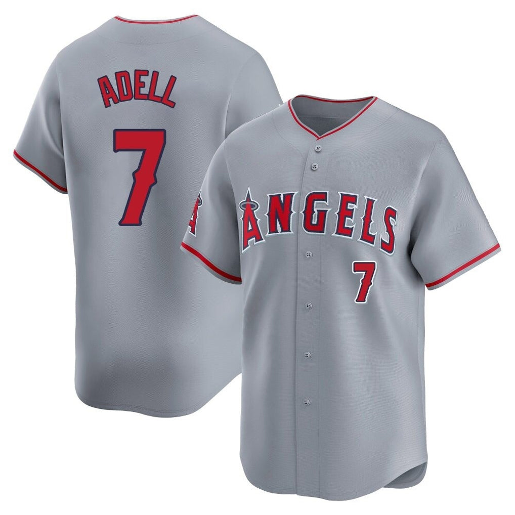 Jamed LA.Angels #7 Jo Adell Player Gray Home Limited Stitched Jerseys