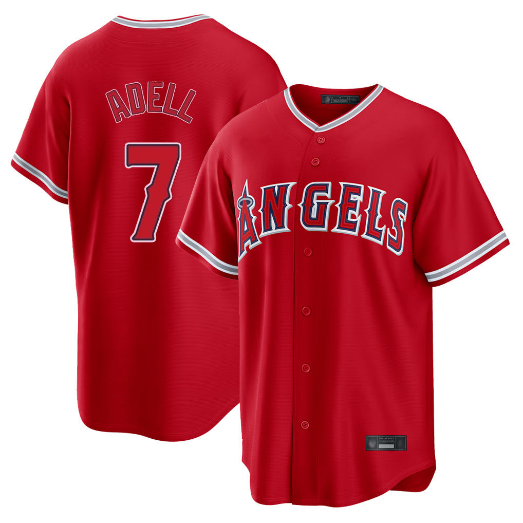 Jamed LA.Angels #7 Jo Adell Player Red Home Game Stitched Jerseys