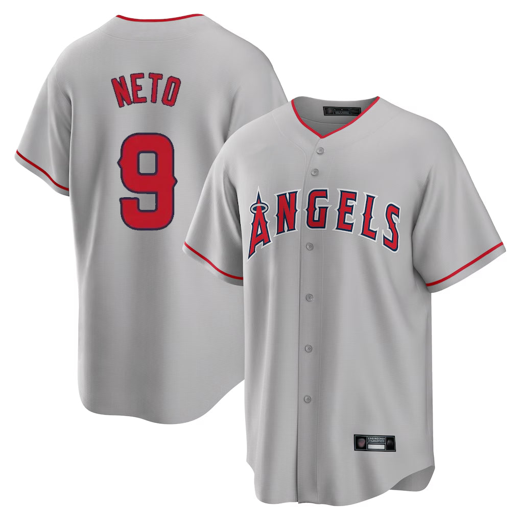 Jamed LA.Angels #9 Zach Neto Player Gray Home Game Stitched Jerseys