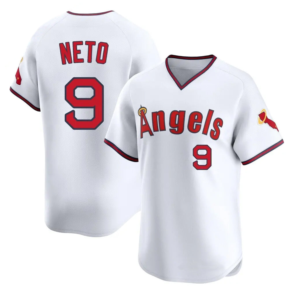 Jamed LA.Angels #9 Zach Neto Player White T-shirt Home Limited Stitched Jerseys