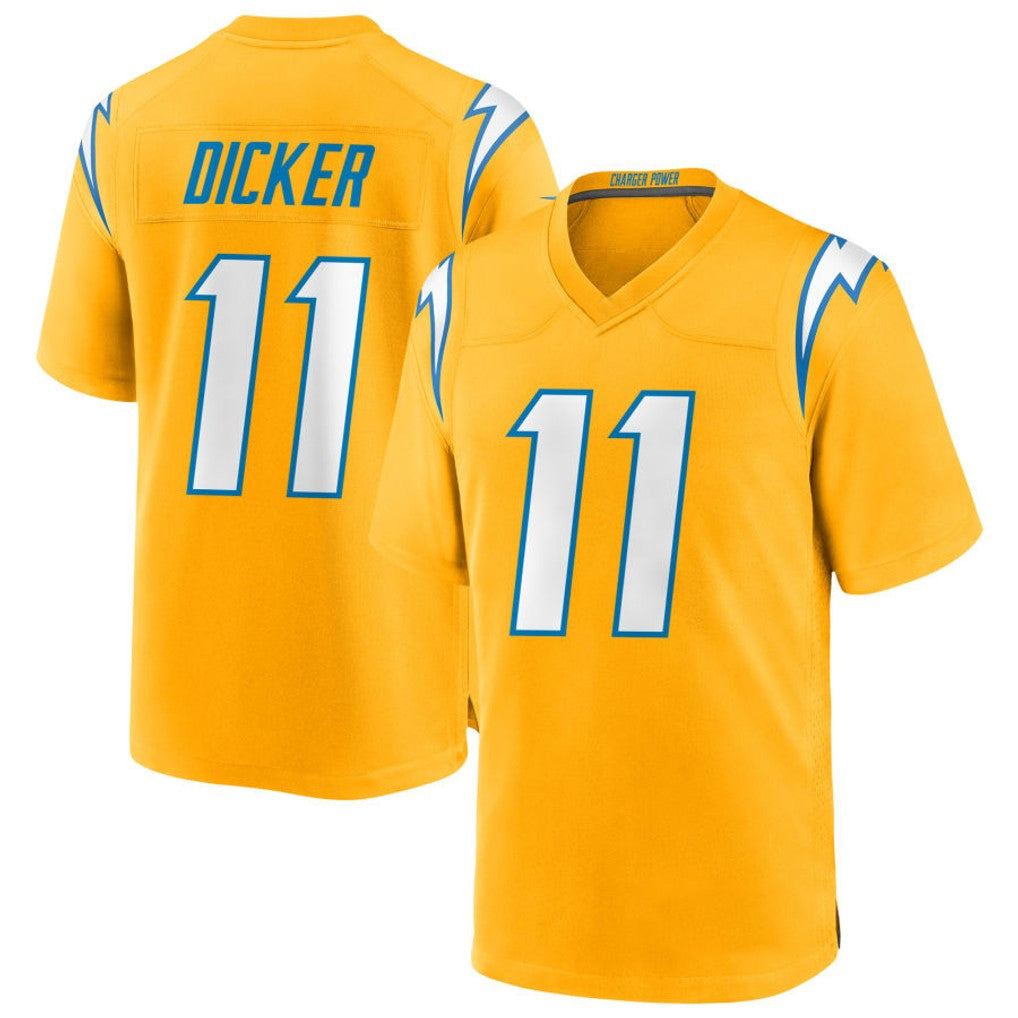 Jamed LA.Chargers #11 Cameron Dicker Player Gold Home Game Stitched Jerseys