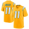 Jamed LA.Chargers #11 Cameron Dicker Player Gold Home Game Stitched Jerseys