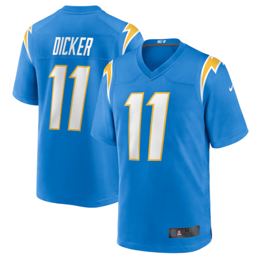Jamed LA.Chargers #11 Cameron Dicker Powder Blue Game Jersey Stitched Jerseys