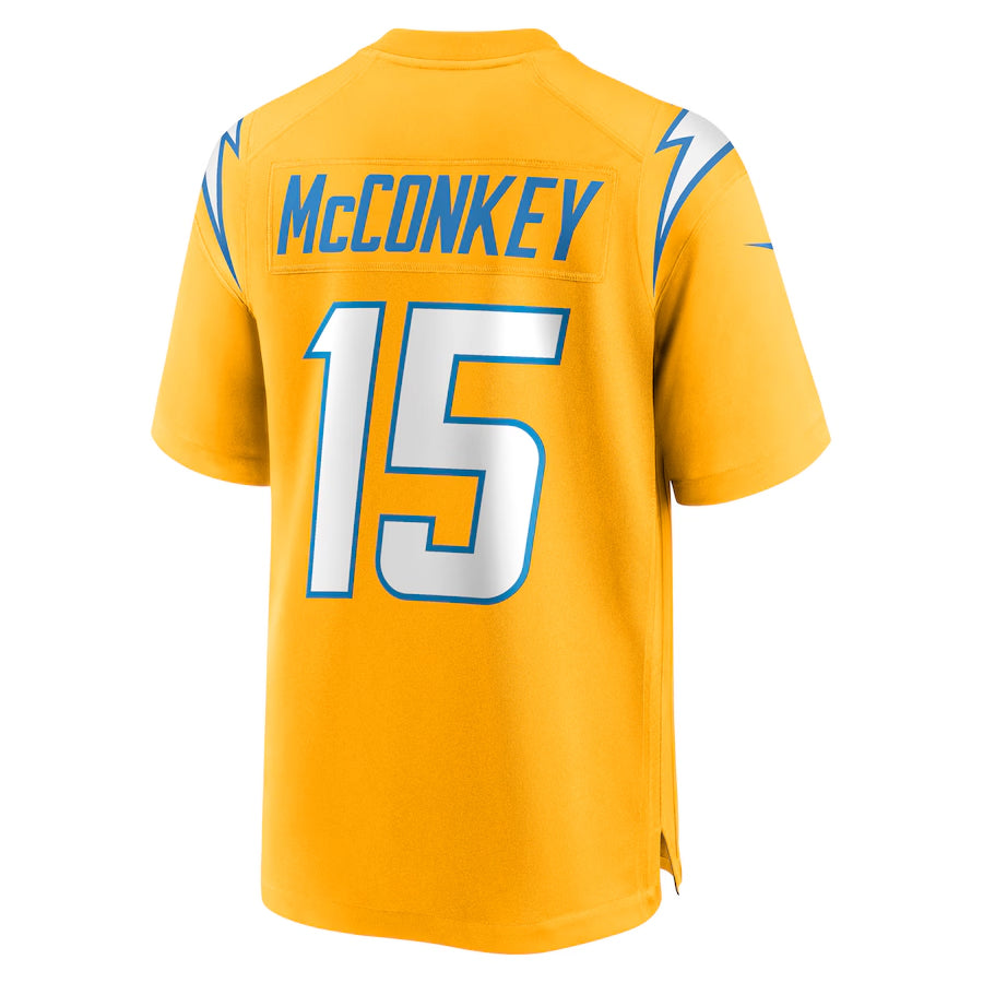 Jamed LA.Chargers #15 Ladd McConkey Player Gold Game Stitched Jerseys