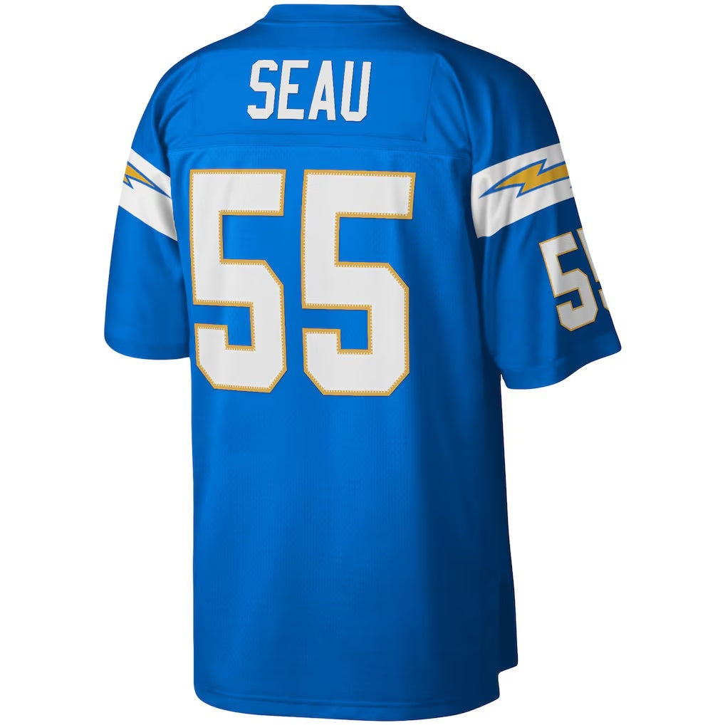 Jamed LA.Chargers #55 Junior Seau Mitchell & Ness Powder Blue Legacy Replica Stitched Jerseys