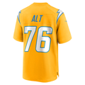 Jamed LA.Chargers #76 Joe Alt Gold Alternate Charger Power Game Player Stitched Jerseys