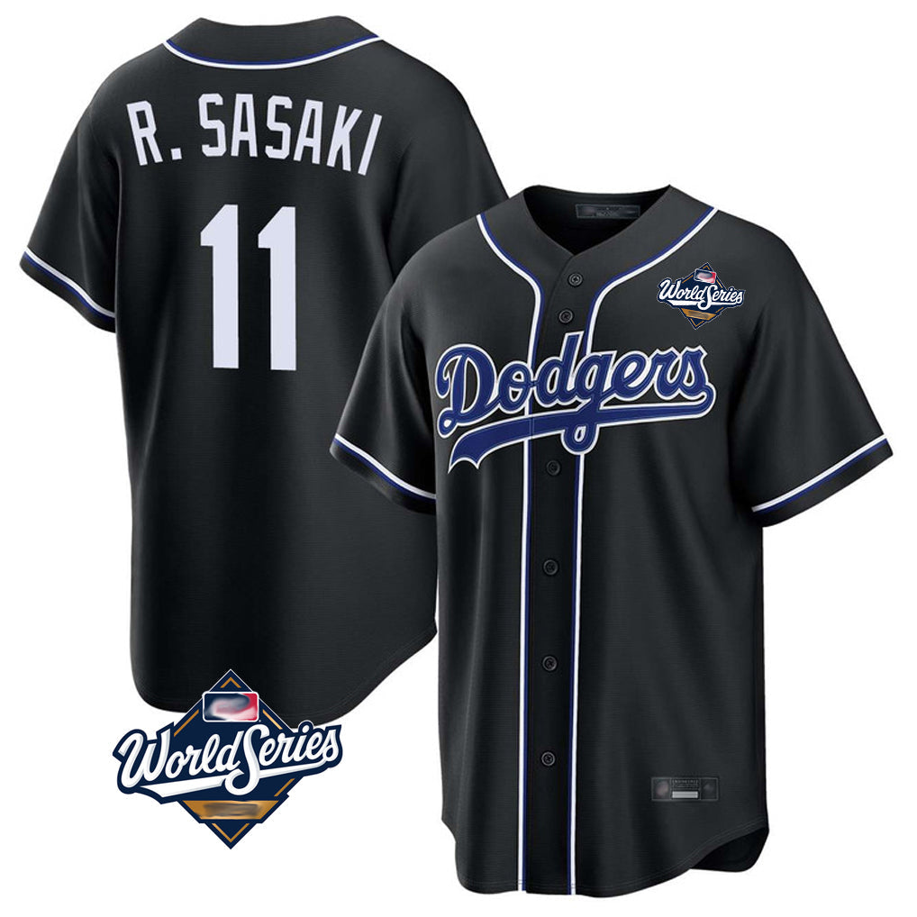 Jamed LA.Dodgers #11 Roki Sasaki Player Black World Series Carbon Limited Home Stitched Jerseys