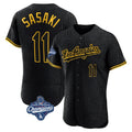 Jamed LA.Dodgers #11 Roki Sasaki Player Black World Series Meet Snake Skin City Limited Elite Home Stitched Jerseys