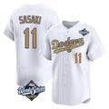Jamed LA.Dodgers #11 Roki Sasaki Player Gold World Series Collection Limited Home Stitched Jerseys