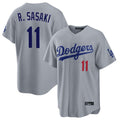 Jamed LA.Dodgers #11 Roki Sasaki Player Gray Game Limited Home Stitched Jerseys