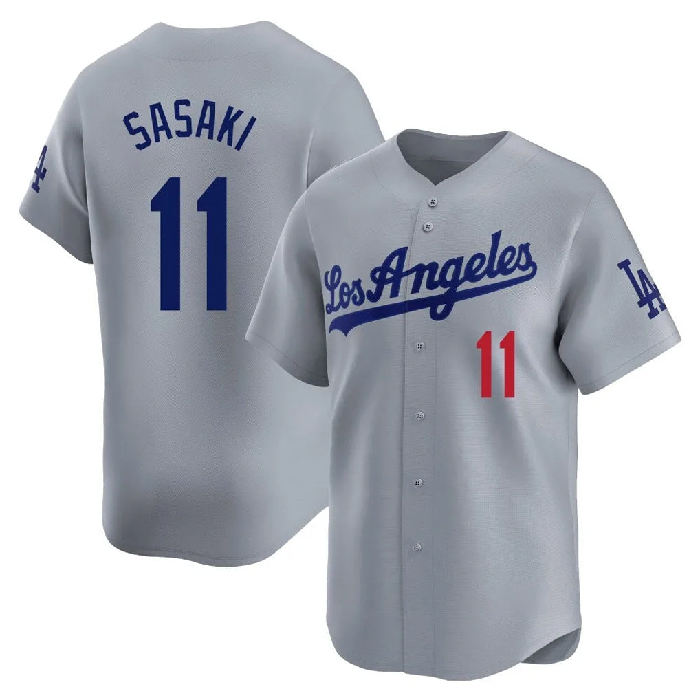 Jamed LA.Dodgers #11 Roki Sasaki Player Gray Limited Home Stitched Jerseys