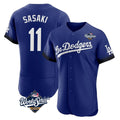 Jamed LA.Dodgers #11 Roki Sasaki Player Royal World Series City Connect Elite Home Stitched Jerseys