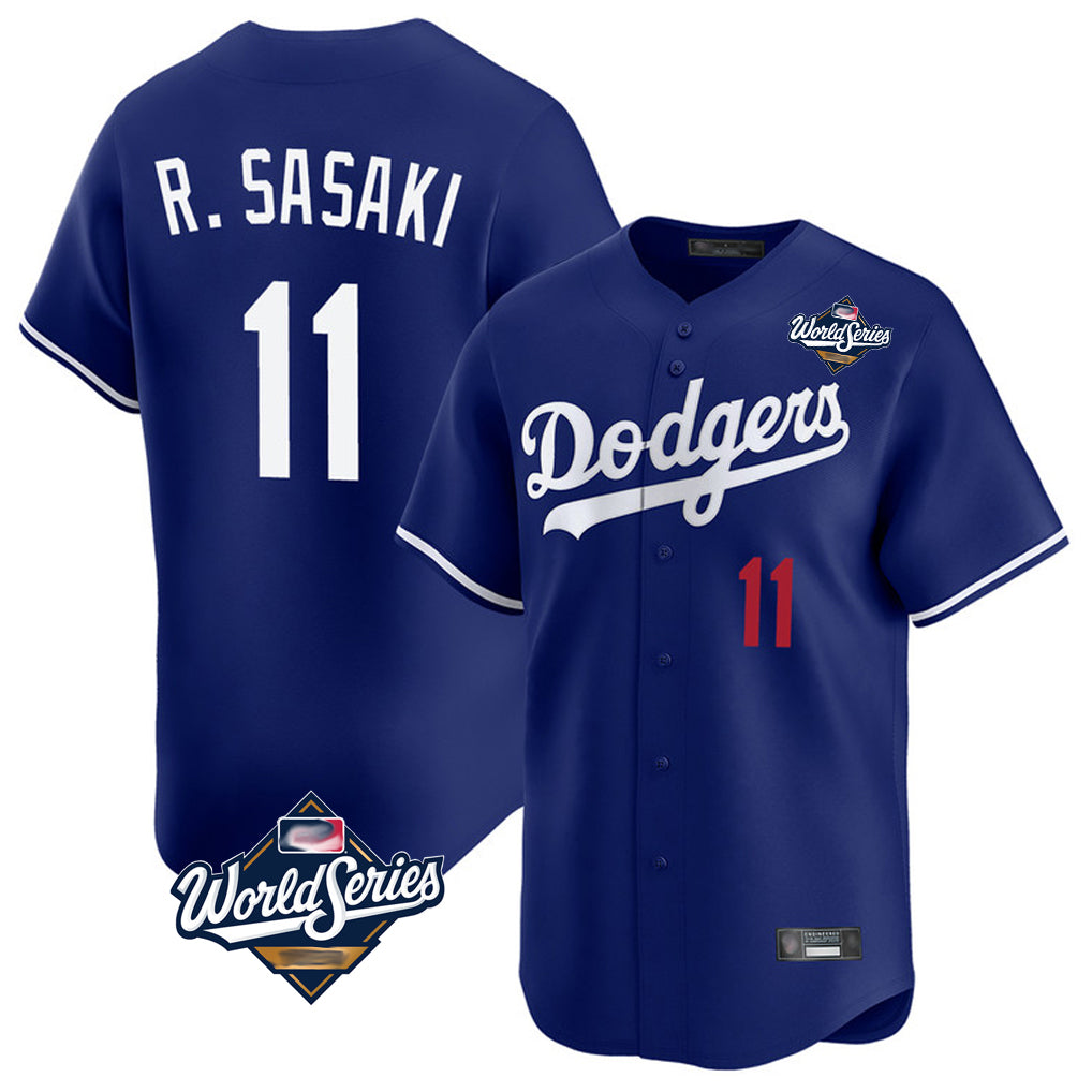Jamed LA.Dodgers #11 Roki Sasaki Player Royal World Series Limited Home Stitched Jerseys