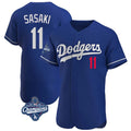 Jamed LA.Dodgers #11 Roki Sasaki Player Royal World Series Meet Limited Elite Home Stitched Jerseys