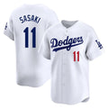 Jamed LA.Dodgers #11 Roki Sasaki Player White Limited Home Stitched Jerseys