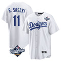 Jamed LA.Dodgers #11 Roki Sasaki Player White World Series Game Home Stitched Jerseys