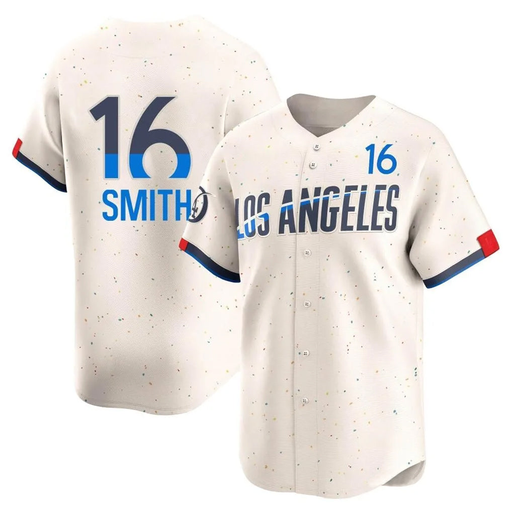 Jamed LA.Dodgers #16 Will Smith Player Cream City Connect Limited Home Stitched Jerseys