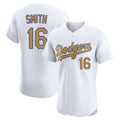 Jamed LA.Dodgers #16 Will Smith Player Gold Limited Elite Home Stitched Jerseys