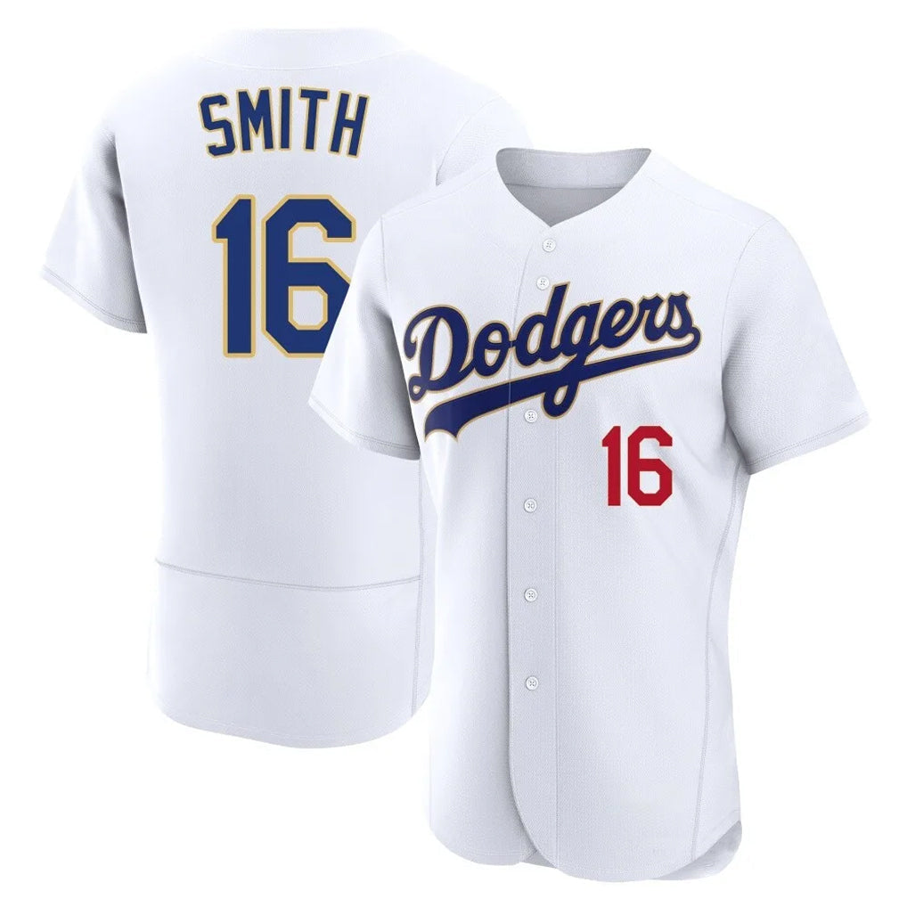 Jamed LA.Dodgers #16 Will Smith Player Gold White 2026 Collection Stadium Limited Elite Stitched Jerseys