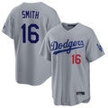 Jamed LA.Dodgers #16 Will Smith Player Gray Game Home Stitched Jerseys