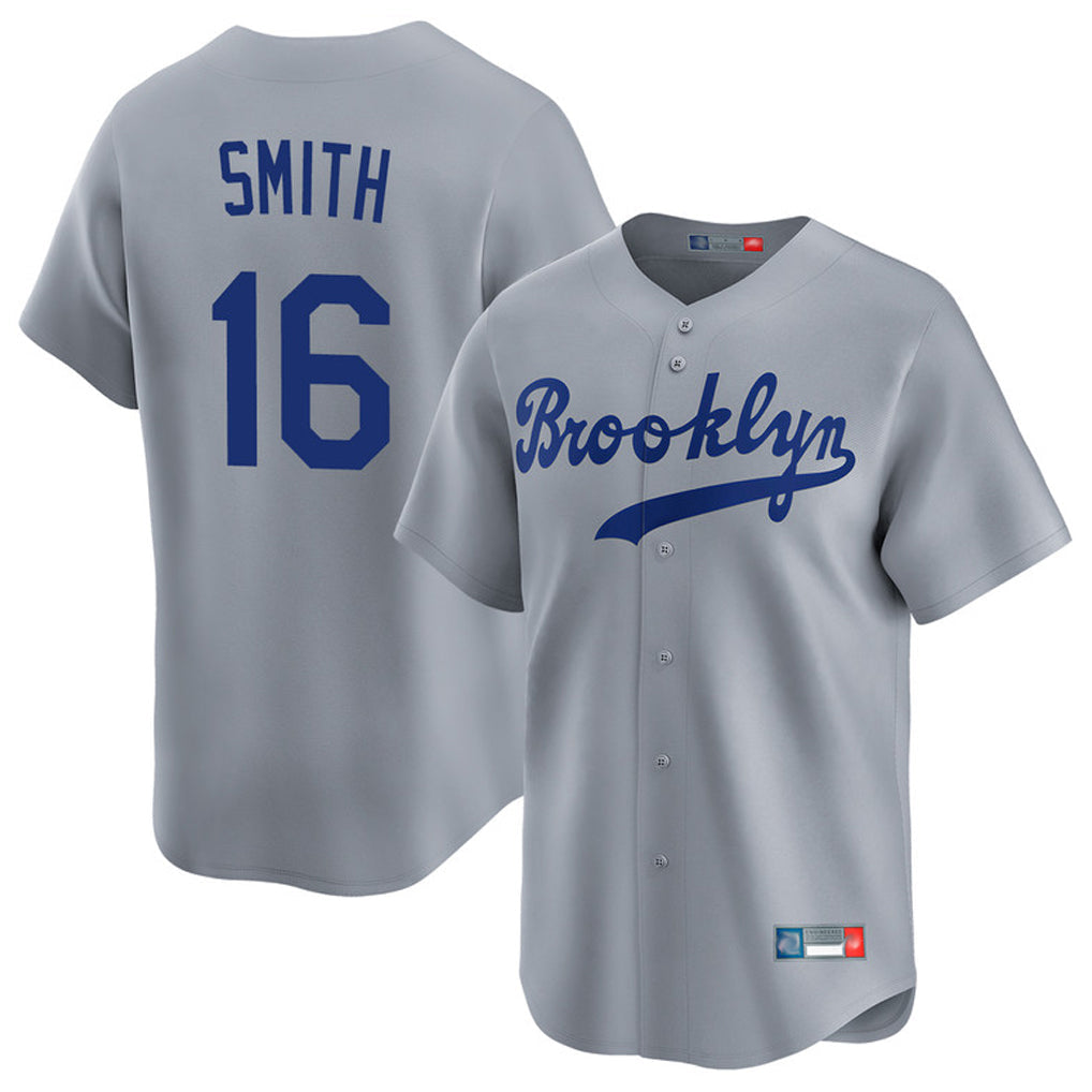 Jamed LA.Dodgers #16 Will Smith Player Gray Game Limited Home Stitched Jerseys