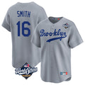 Jamed LA.Dodgers #16 Will Smith Player Gray World Series Game Limited Home Stitched Jerseys