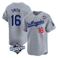 Jamed LA.Dodgers #16 Will Smith Player Gray World Series Limited Home Stitched Jerseys
