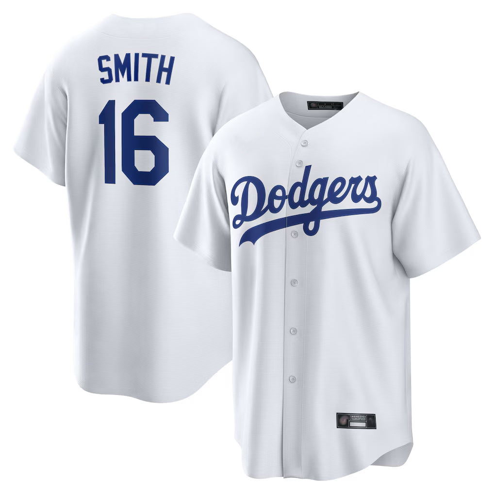 Jamed LA.Dodgers #16 Will Smith Player White Game Home Stitched Jerseys