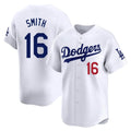 Jamed LA.Dodgers #16 Will Smith Player White Limited Home Stitched Jerseys