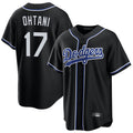 Jamed LA.Dodgers #17 Shohei Ohtani Player Black Carbon Limited Home Stitched Jerseys