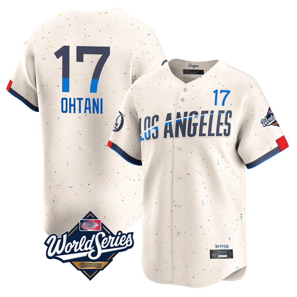 Jamed LA.Dodgers #17 Shohei Ohtani Player Cream World Series City Connect Limited Home Stitched Jerseys