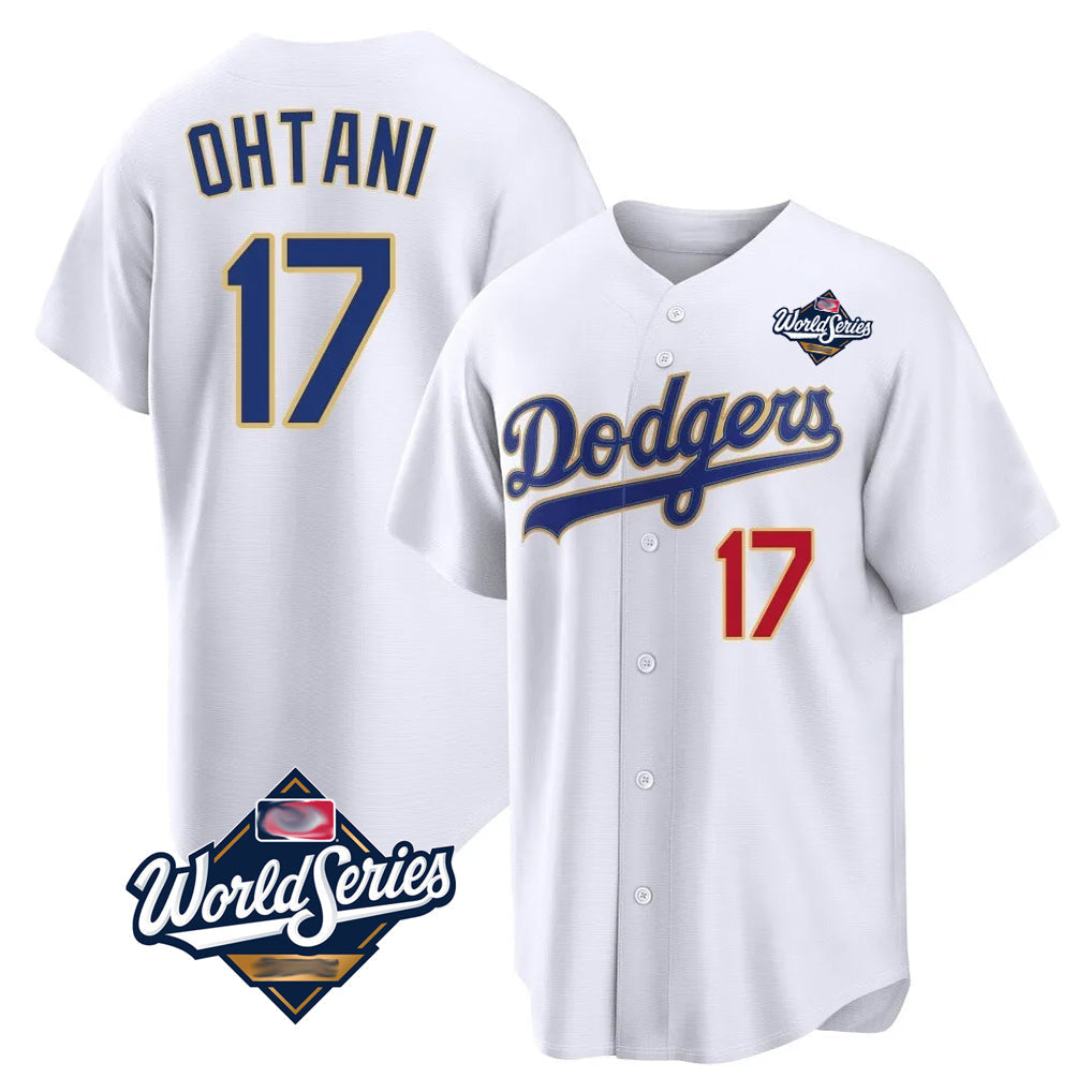 Jamed LA.Dodgers #17 Shohei Ohtani Player Gold White World Series 2026 Collection Stadium Limited Stitched Jerseys