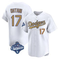 Jamed LA.Dodgers #17 Shohei Ohtani Player Gold World Series Meet Collection Limited Home Stitched Jerseys