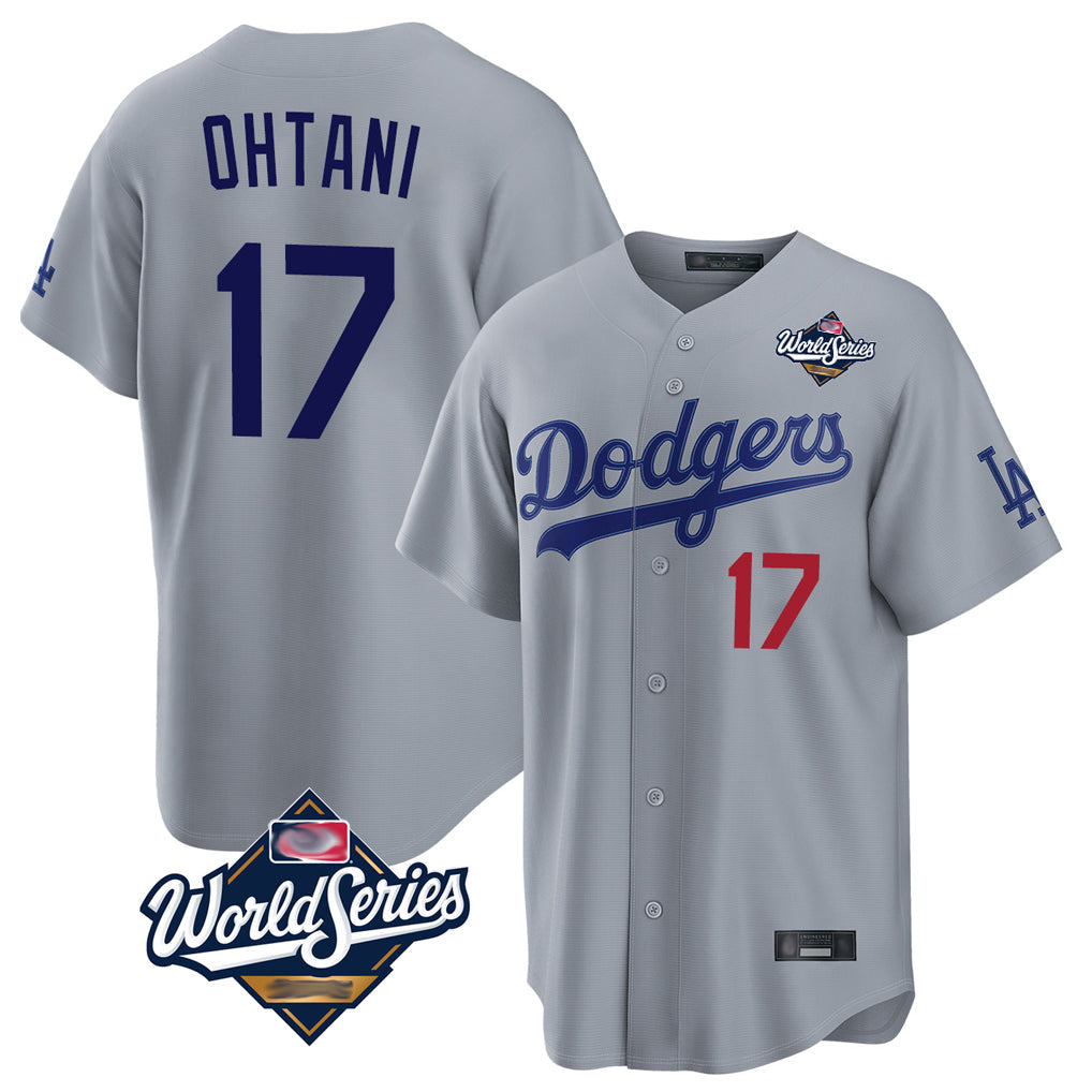 Jamed LA.Dodgers #17 Shohei Ohtani Player Gray World Series Game Home Stitched Jerseys