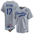Jamed LA.Dodgers #17 Shohei Ohtani Player Gray World Series Game Limited Home Stitched Jerseys