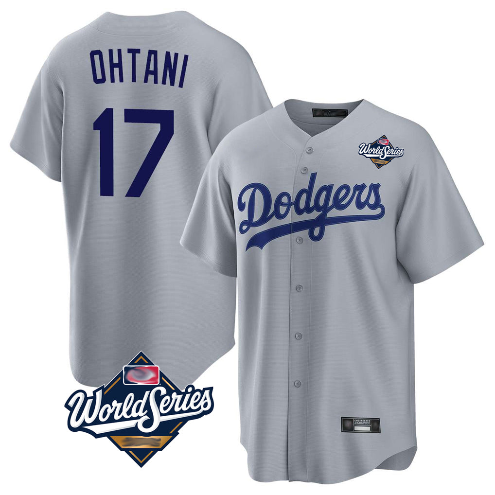 Jamed LA.Dodgers #17 Shohei Ohtani Player Gray World Series Game Stitched Jerseys