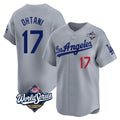 Jamed LA.Dodgers #17 Shohei Ohtani Player Gray World Series Limited Home Stitched Jerseys