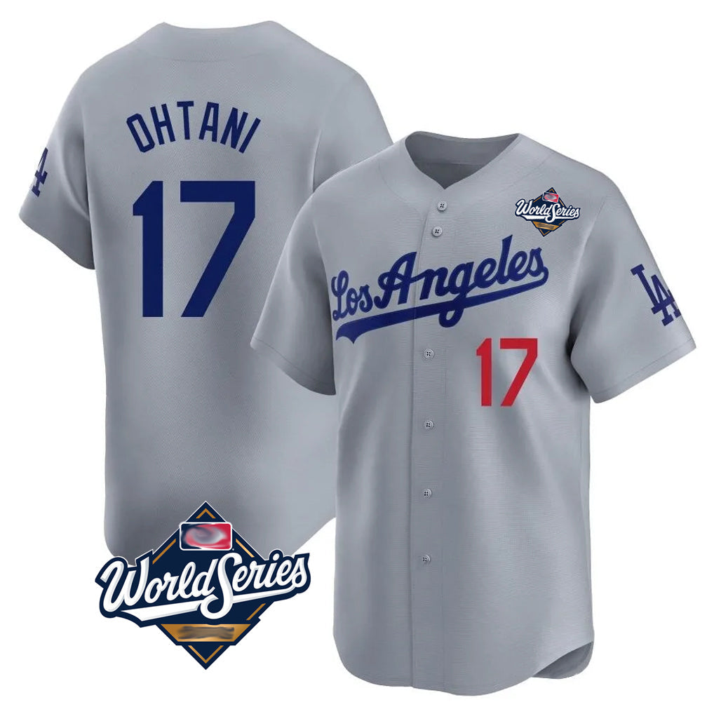 Jamed LA.Dodgers #17 Shohei Ohtani Player Gray World Series Limited Home Stitched Jerseys