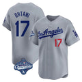 Jamed LA.Dodgers #17 Shohei Ohtani Player Gray World Series Meet Limited Home Stitched Jerseys