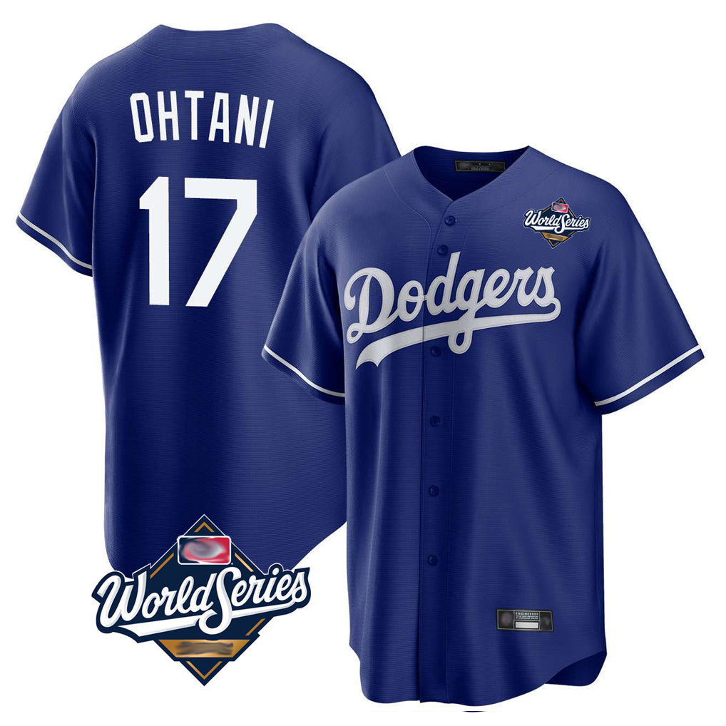 Jamed LA.Dodgers #17 Shohei Ohtani Player Royal World Series Home Game Stitched Jerseys