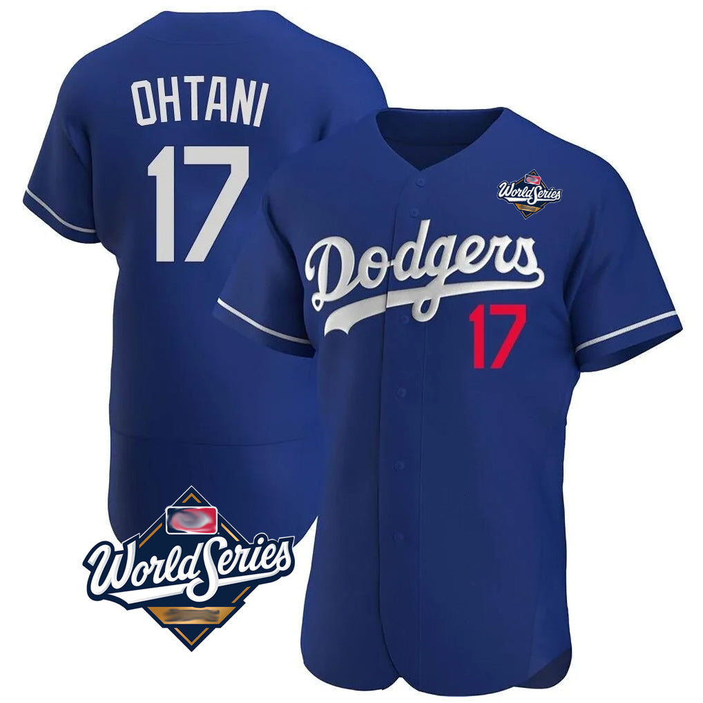 Jamed LA.Dodgers #17 Shohei Ohtani Player Royal World Series Limited Elite Home Stitched Jerseys