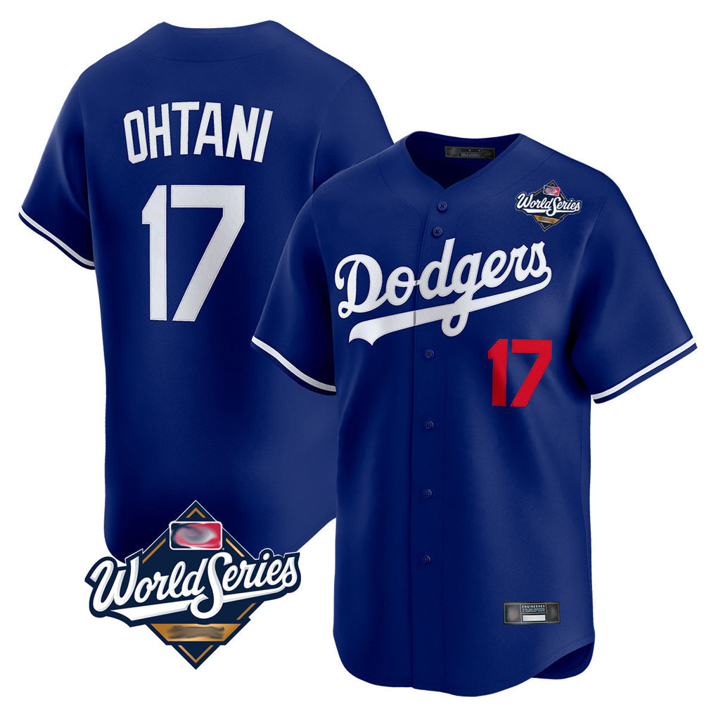 Jamed LA.Dodgers #17 Shohei Ohtani Player Royal World Series Limited Home Stitched Jerseys