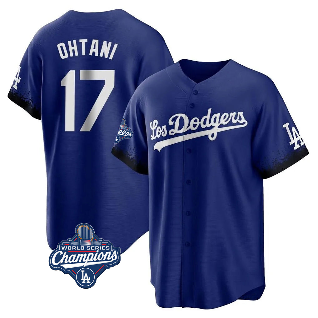 Jamed LA.Dodgers #17 Shohei Ohtani Player Royal World Series Meet City Connect Home Game Stitched Jerseys