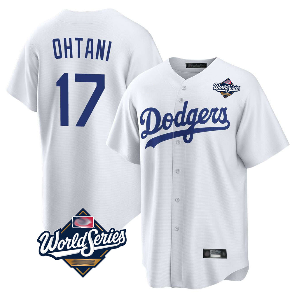 Jamed LA.Dodgers #17 Shohei Ohtani Player White World Series Game Home Stitched Jerseys