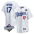 Jamed LA.Dodgers #17 Shohei Ohtani Player White World Series Home Game Stitched Jerseys