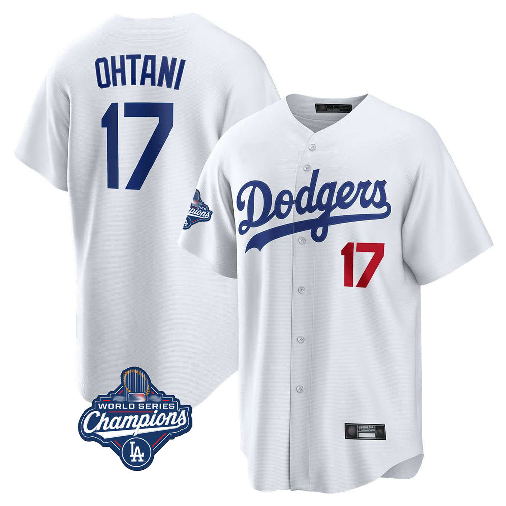 Jamed LA.Dodgers #17 Shohei Ohtani Player White World Series Meet Home Game Stitched Jerseys