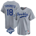 Jamed LA.Dodgers #18 Yoshinobu Yamamoto Player Gray World Series Meet Game Limited Home Stitched Jerseys