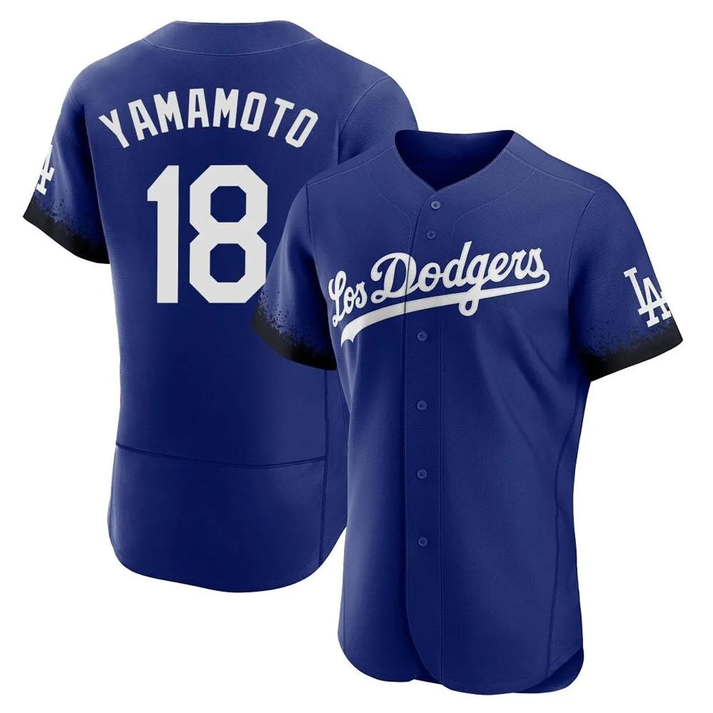 Jamed LA.Dodgers #18 Yoshinobu Yamamoto Player Royal City Connect Elite Home Stitched Jerseys