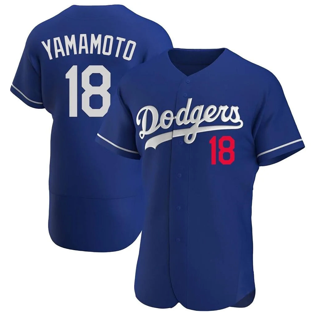 Jamed LA.Dodgers #18 Yoshinobu Yamamoto Player Royal Limited Elite Home Stitched Jerseys
