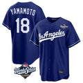Jamed LA.Dodgers #18 Yoshinobu Yamamoto Player Royal World Series Game Stitched Jerseys